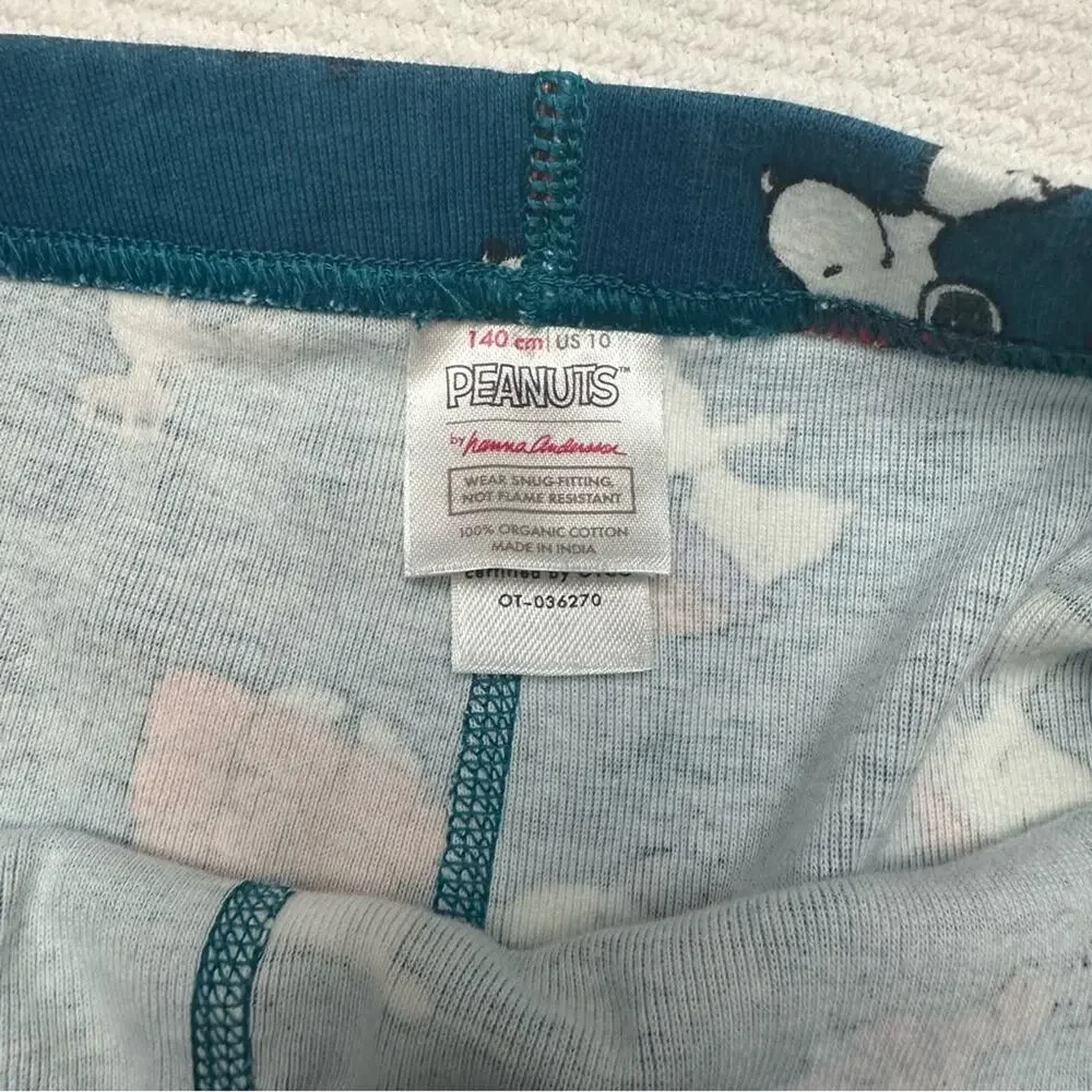 Hanna Andersson Snoopy Holiday Christmas Skating Size 10 140 Long John Pants